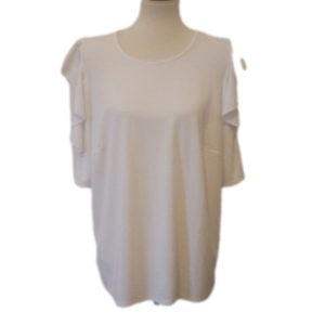 Eloquii White Cold Shoulder Blouse